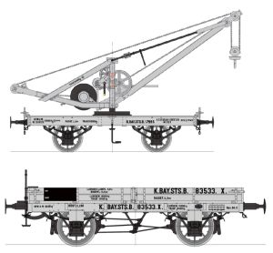 Bay. Kranwagen SET  Art. Nr.  546001 - 546005 - Fine Models 546000 Spur 1